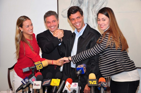 Leopoldo López, Lilian Tintori, Henrique Salas Feo y Carolina Anka